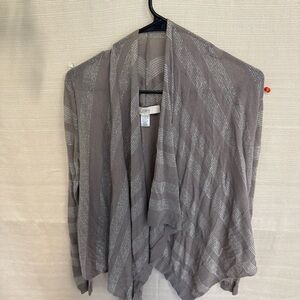 LOFT Taupe and Silver Women's Cardigan